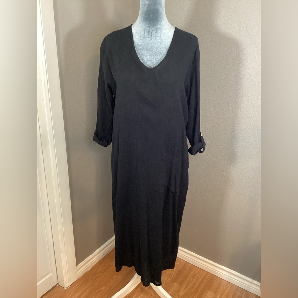 NWT Kathleen Sommer Black Gauzy Dress Size Small